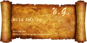 Wild Géza névjegykártya