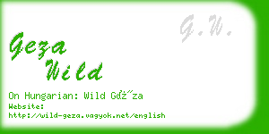 geza wild business card